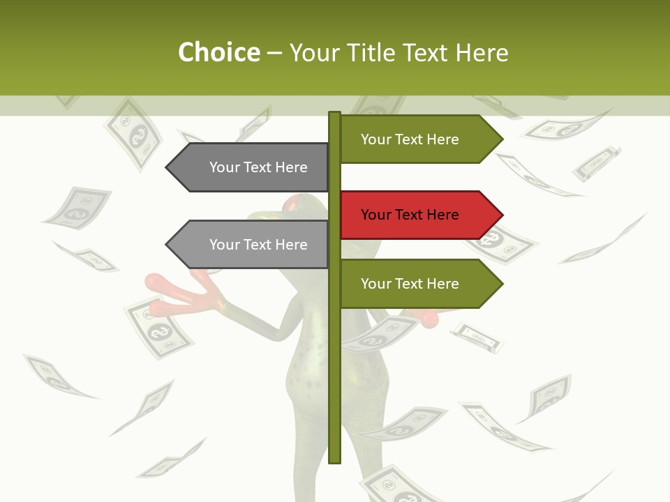 A Frog With Money Coming Out Of It's Mouth PowerPoint Template