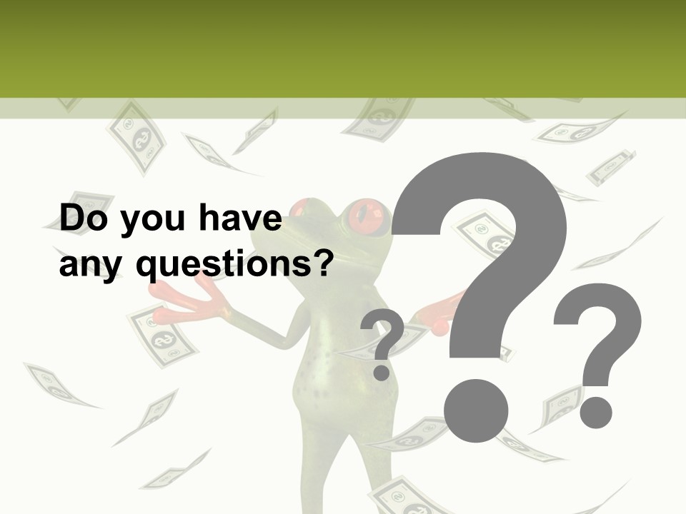 A Frog With Money Coming Out Of It's Mouth PowerPoint Template