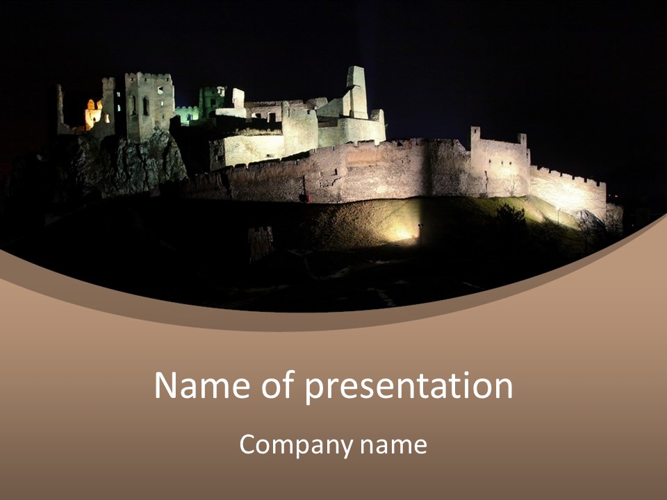 Building Slovakia Black PowerPoint Template