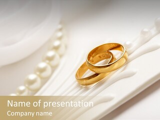 Wedding Golden Invitation PowerPoint Template