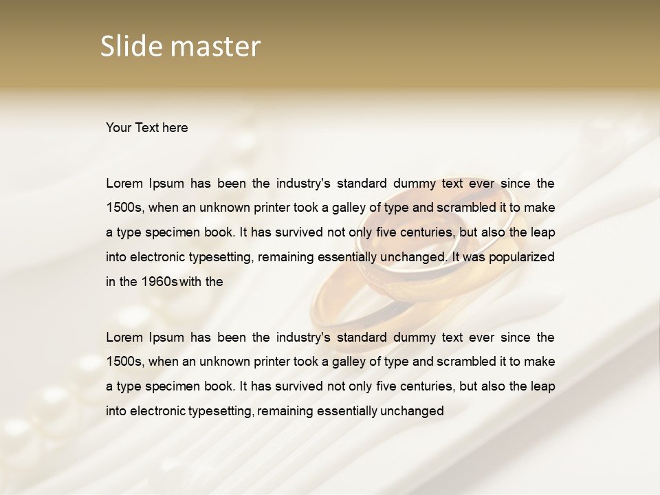 Wedding Golden Invitation PowerPoint Template