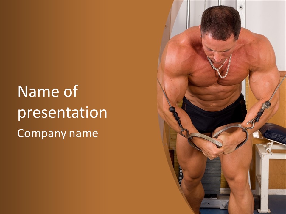 Masculine Muscle Fitness PowerPoint Template