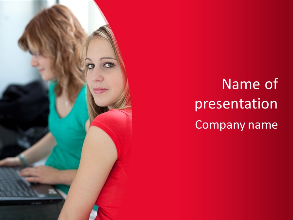 Student Outdoor Female PowerPoint Template