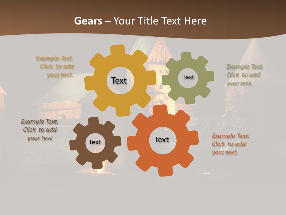 Snow Night Temple PowerPoint Template