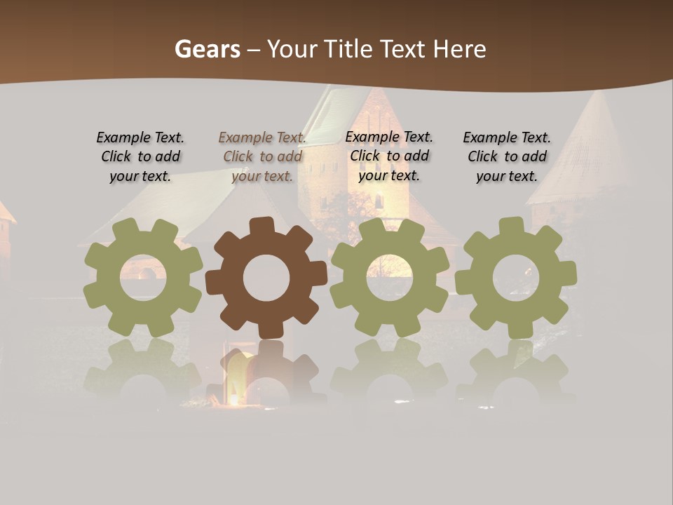 Snow Night Temple PowerPoint Template