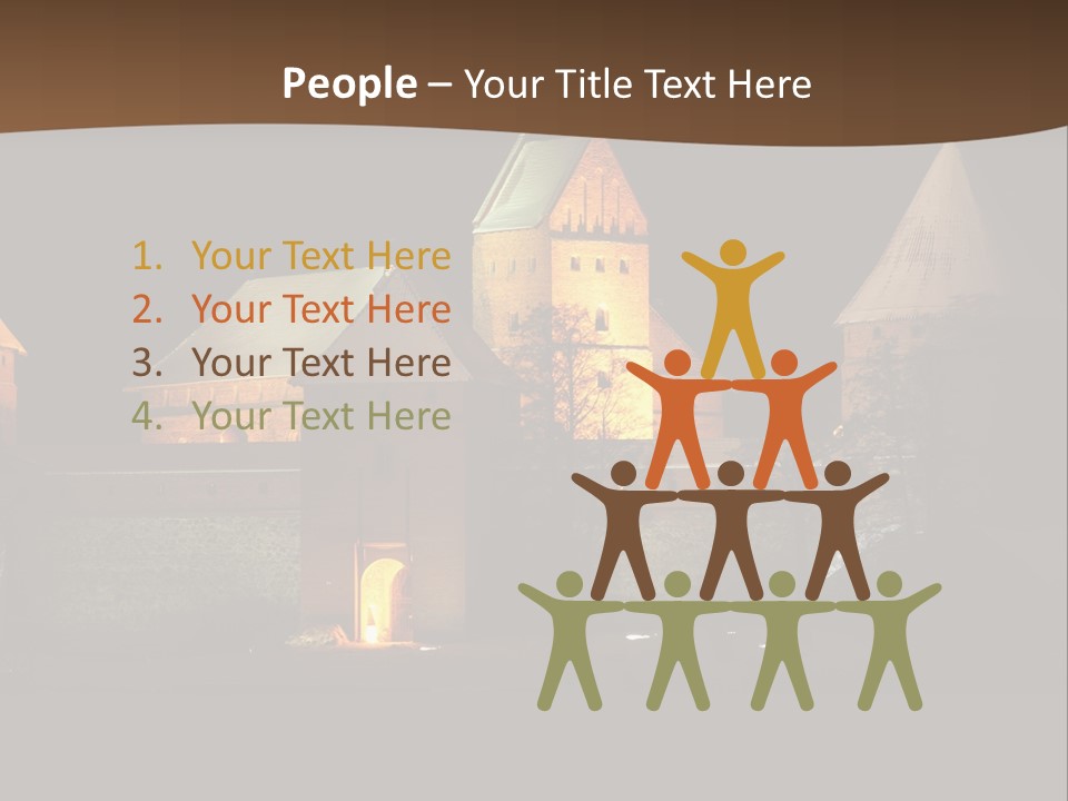 Snow Night Temple PowerPoint Template