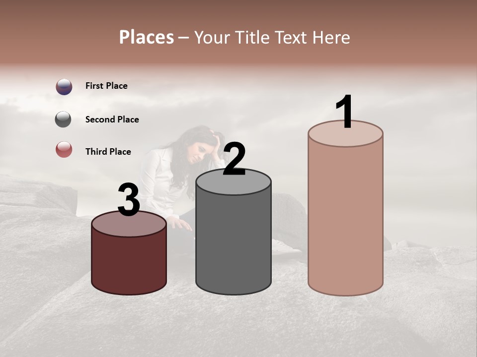 Young Notebook Woman PowerPoint Template