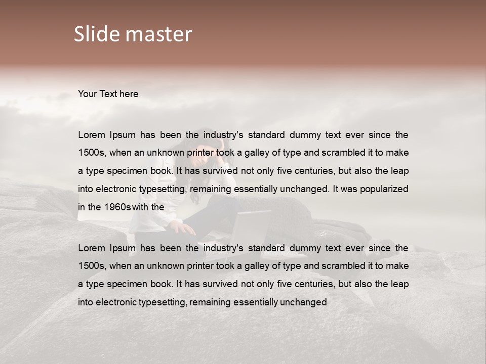 Young Notebook Woman PowerPoint Template