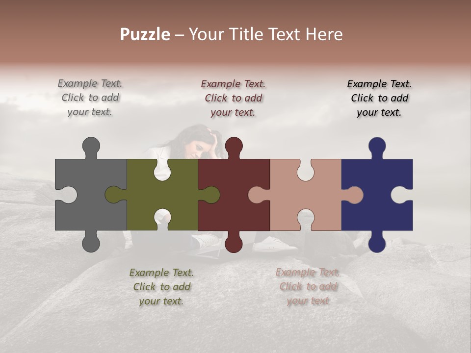 Young Notebook Woman PowerPoint Template