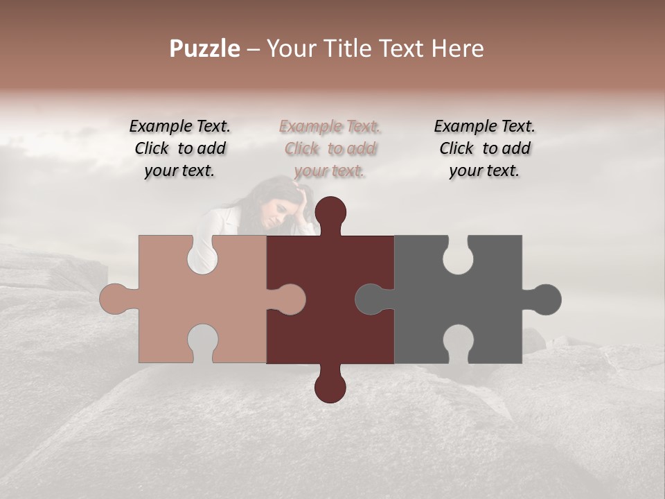 Young Notebook Woman PowerPoint Template