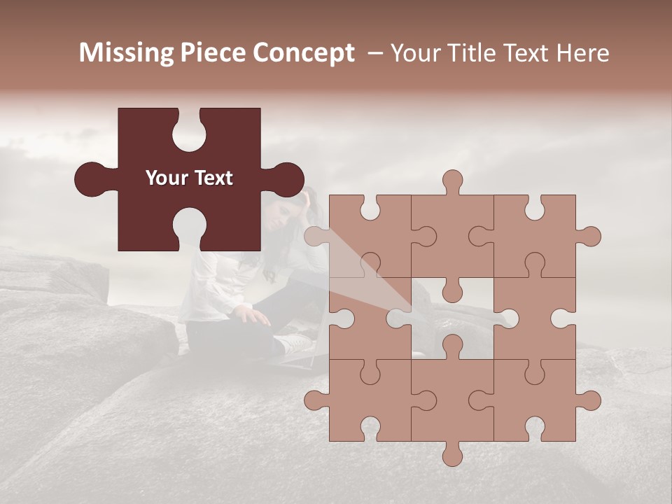 Young Notebook Woman PowerPoint Template