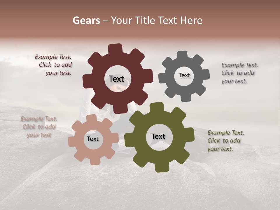 Young Notebook Woman PowerPoint Template