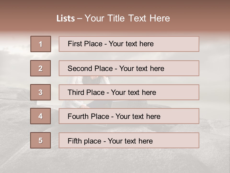 Young Notebook Woman PowerPoint Template