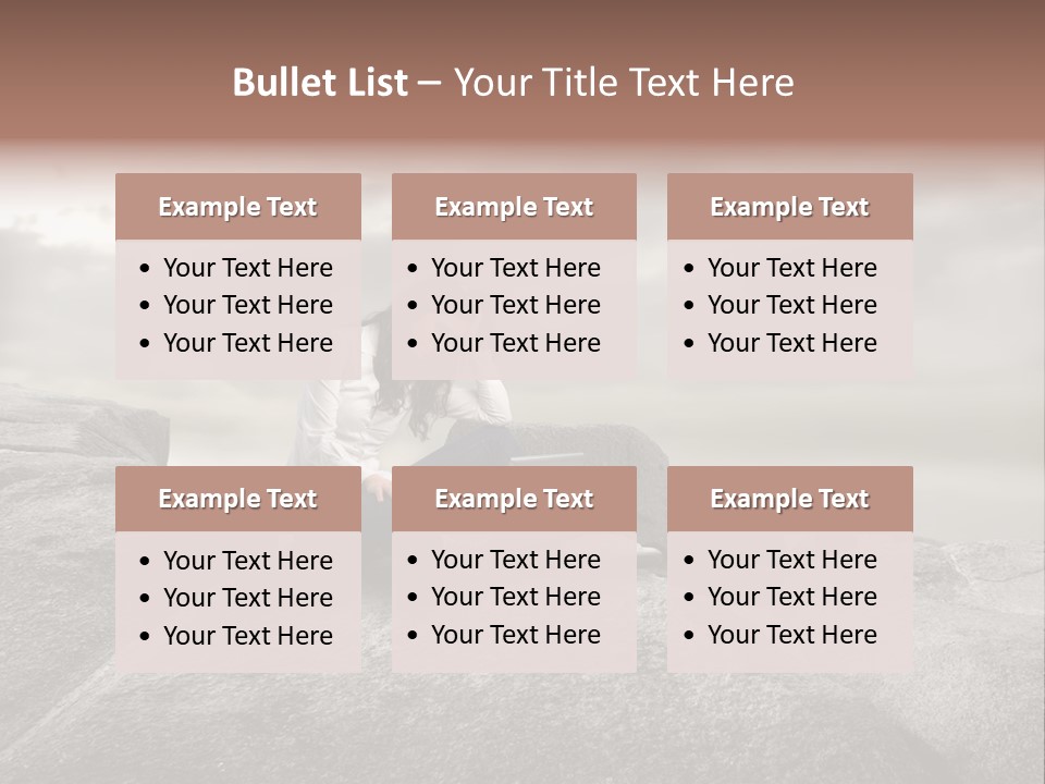 Young Notebook Woman PowerPoint Template