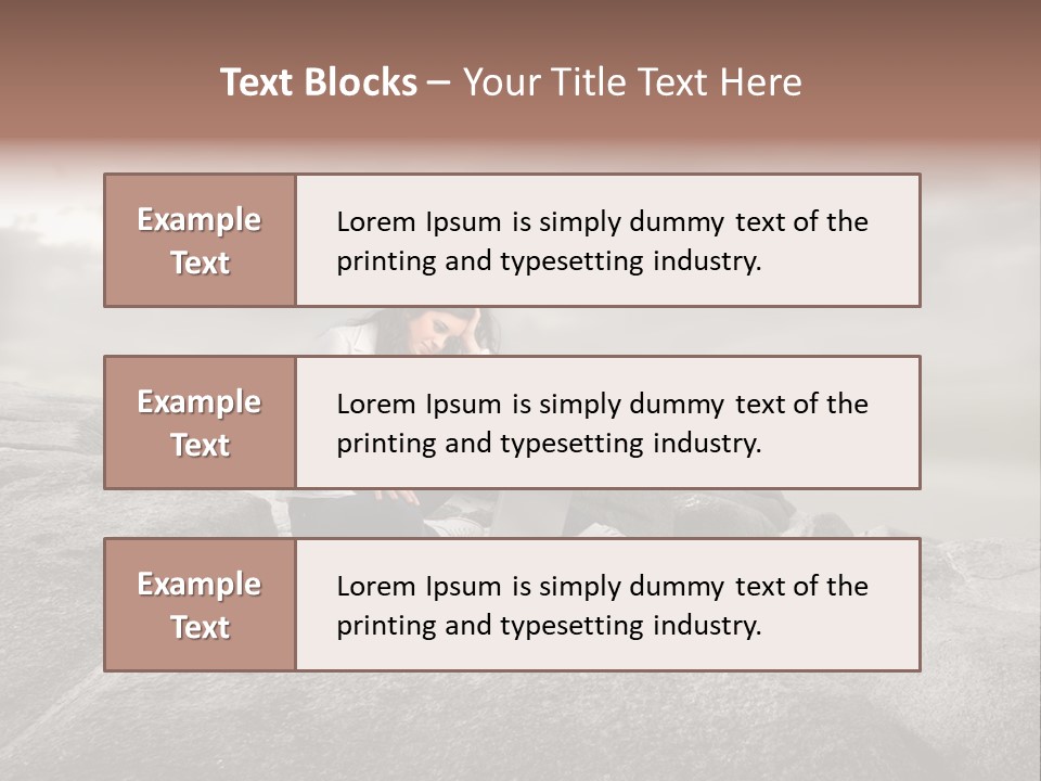 Young Notebook Woman PowerPoint Template
