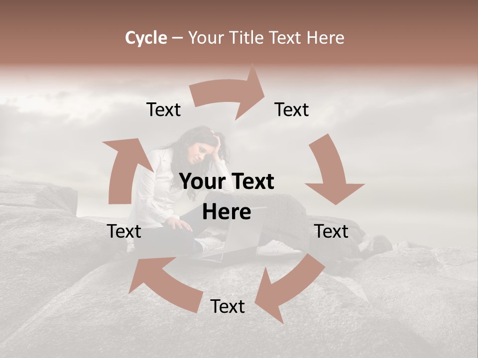 Young Notebook Woman PowerPoint Template