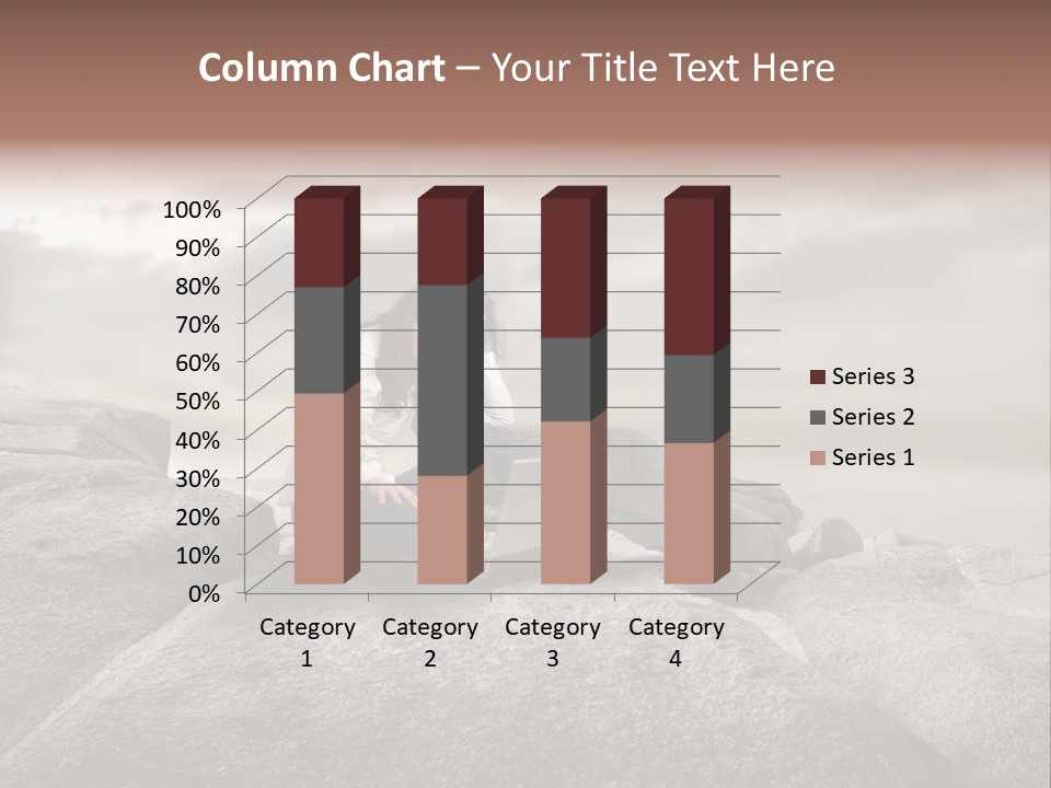 Young Notebook Woman PowerPoint Template