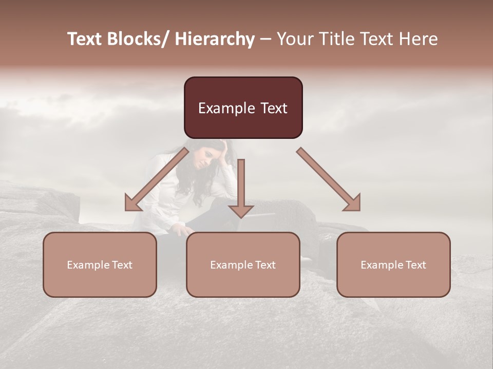 Young Notebook Woman PowerPoint Template