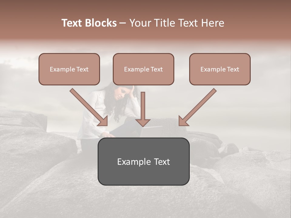 Young Notebook Woman PowerPoint Template