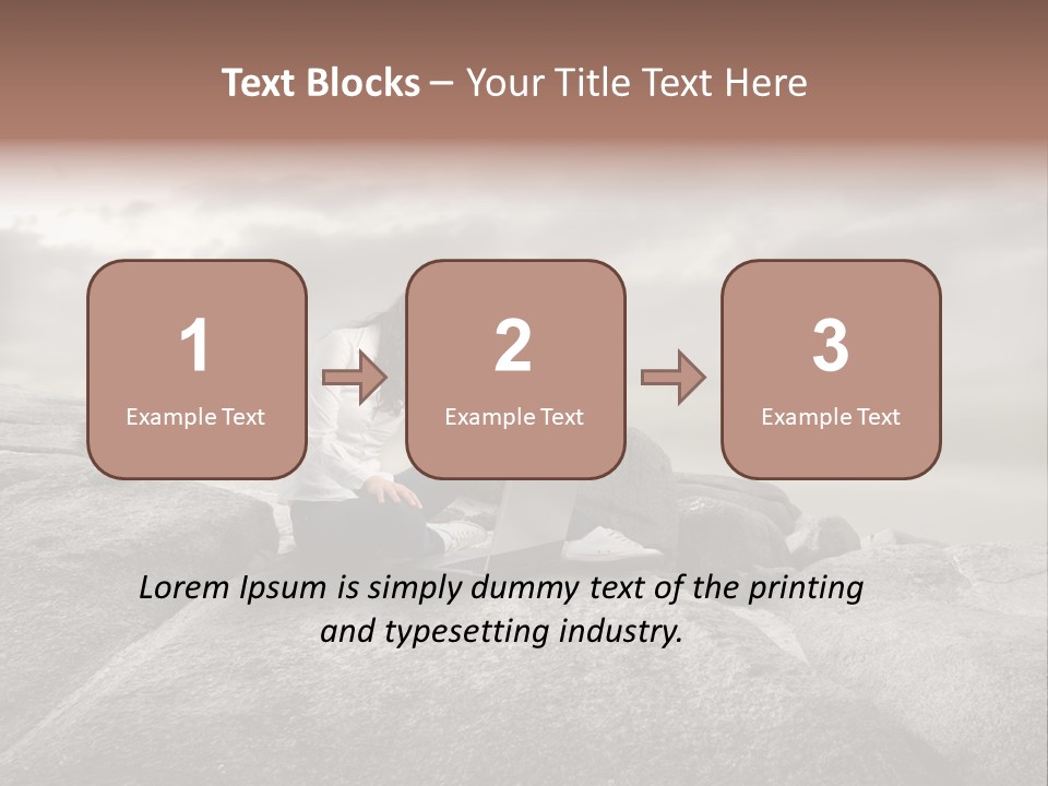 Young Notebook Woman PowerPoint Template