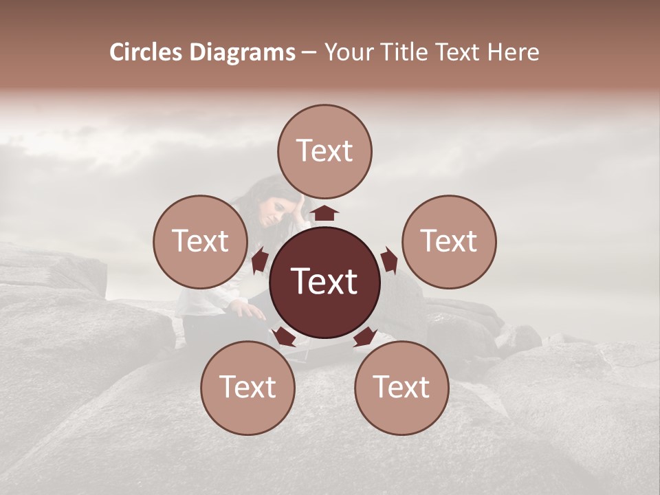 Young Notebook Woman PowerPoint Template