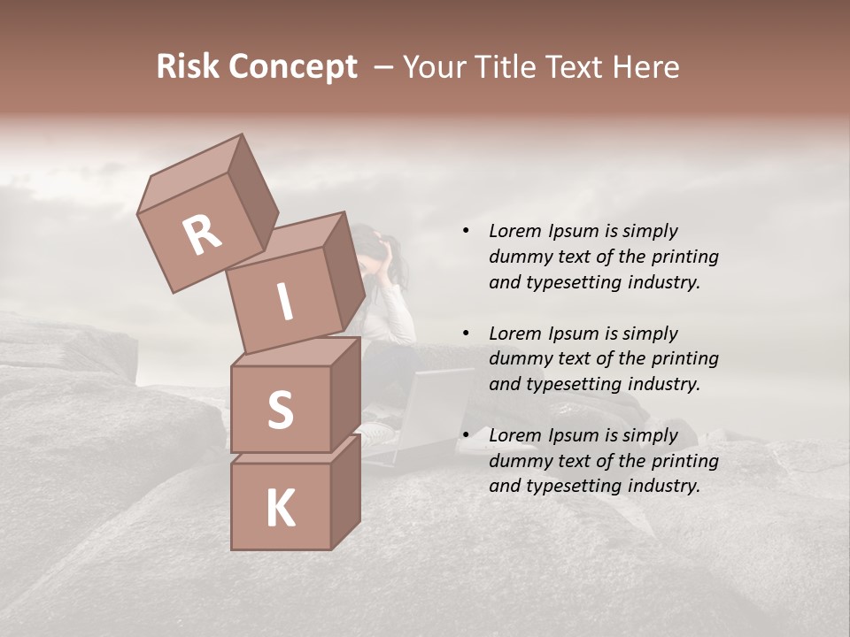 Young Notebook Woman PowerPoint Template