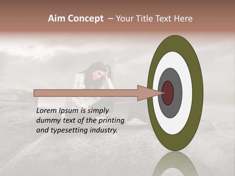 Young Notebook Woman PowerPoint Template