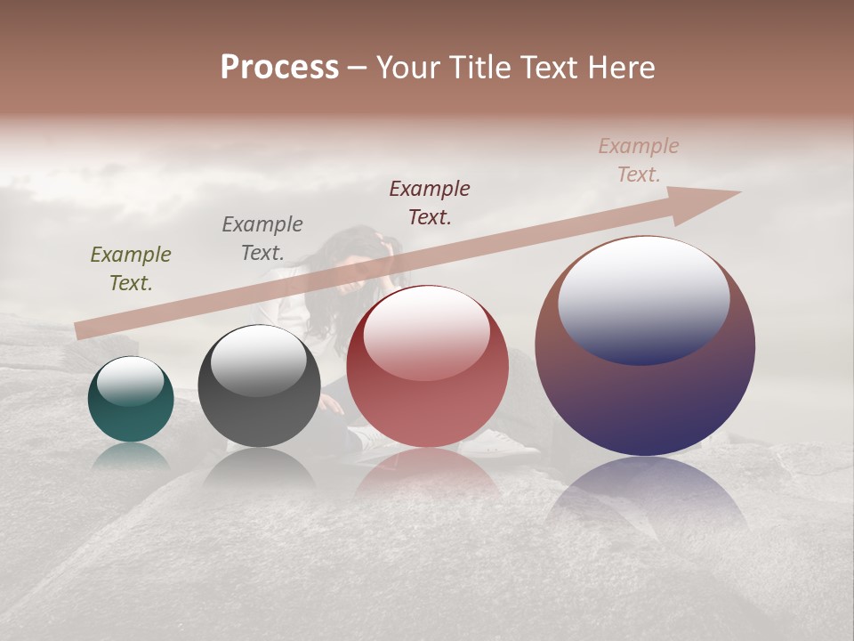 Young Notebook Woman PowerPoint Template