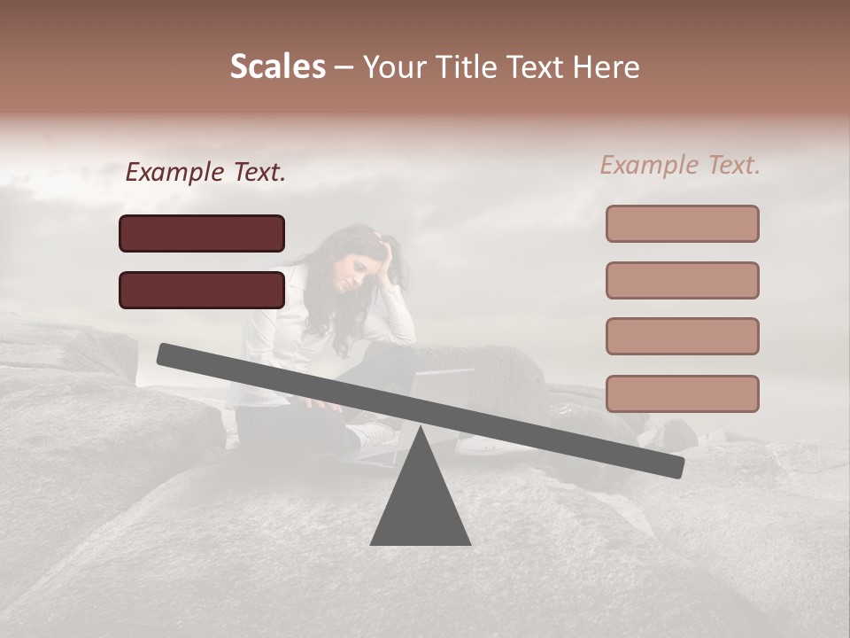 Young Notebook Woman PowerPoint Template