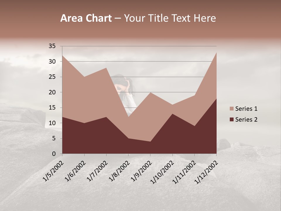 Young Notebook Woman PowerPoint Template