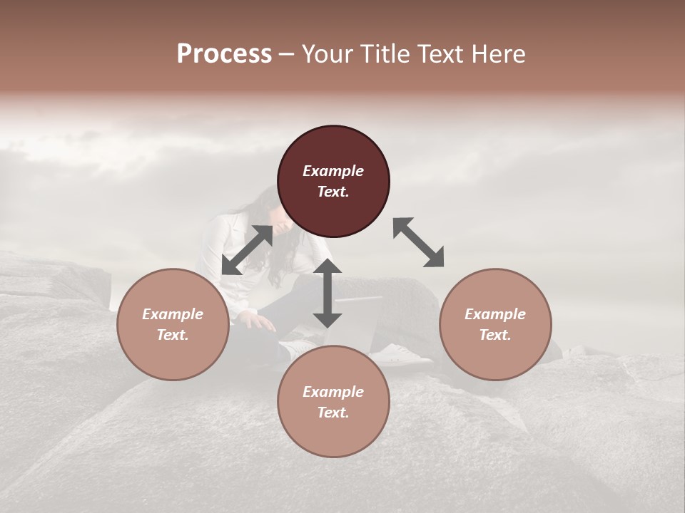 Young Notebook Woman PowerPoint Template