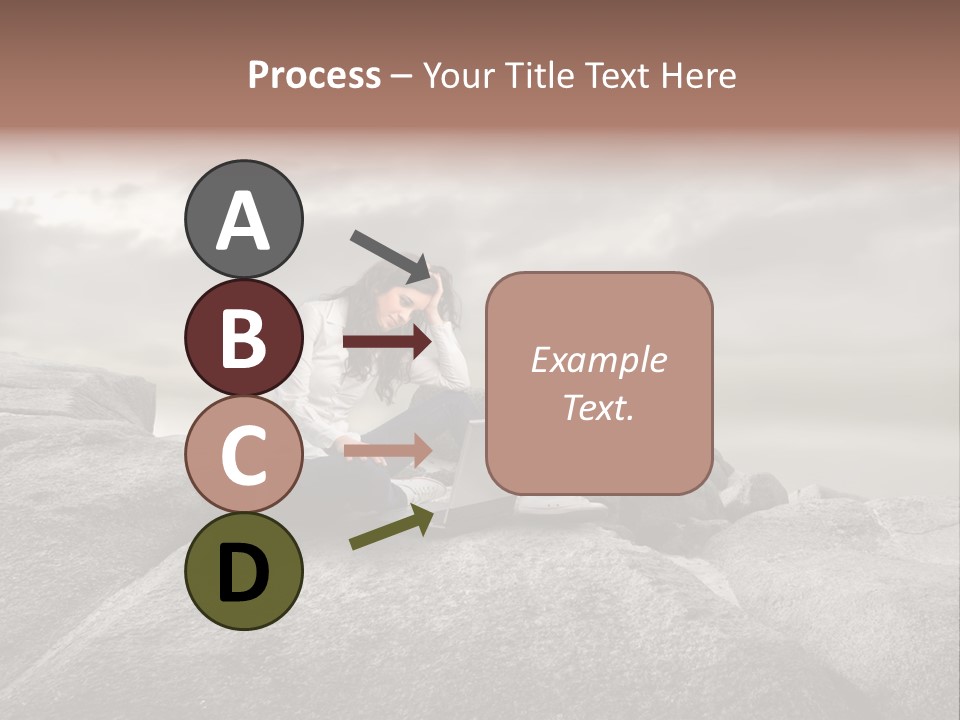 Young Notebook Woman PowerPoint Template