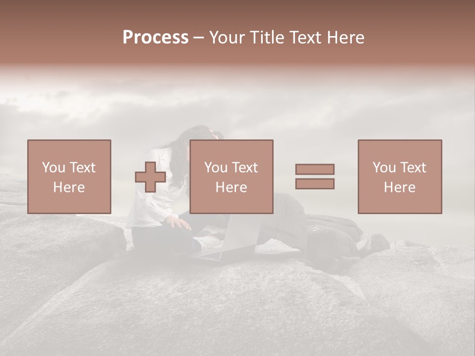 Young Notebook Woman PowerPoint Template