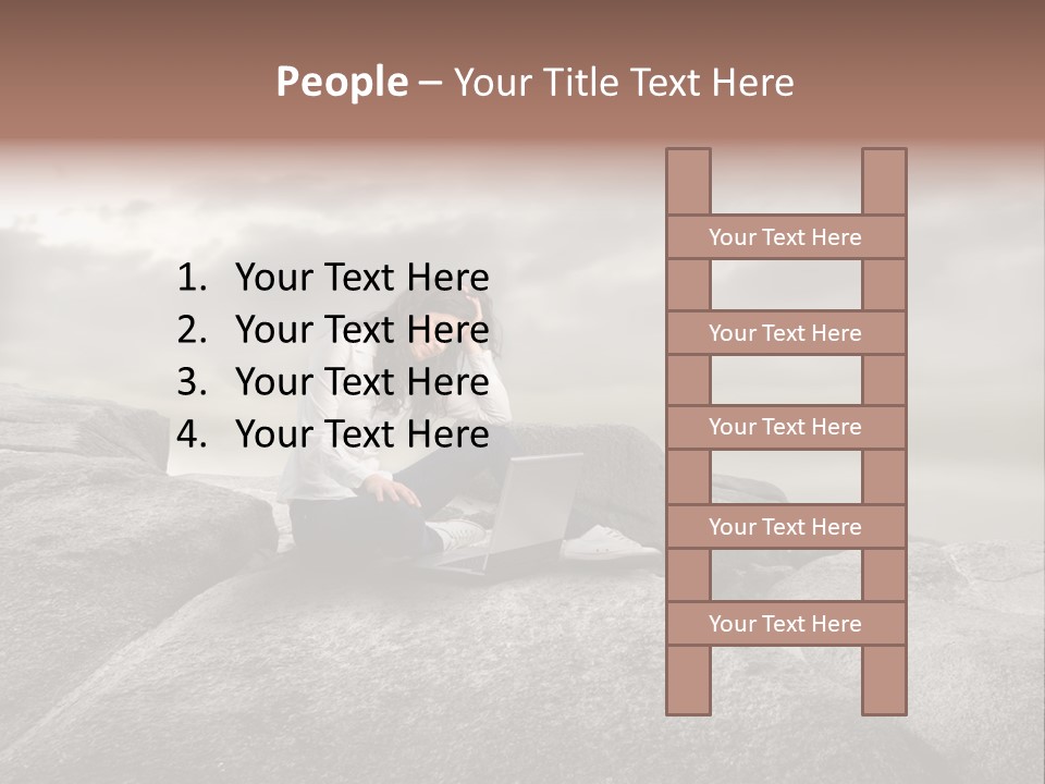 Young Notebook Woman PowerPoint Template