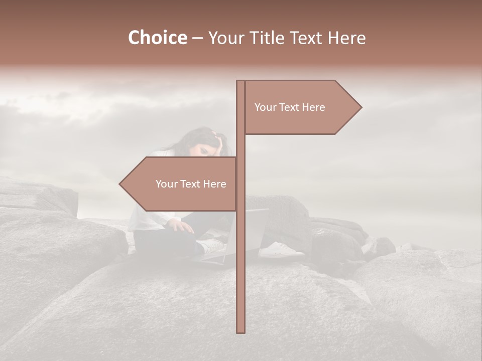 Young Notebook Woman PowerPoint Template