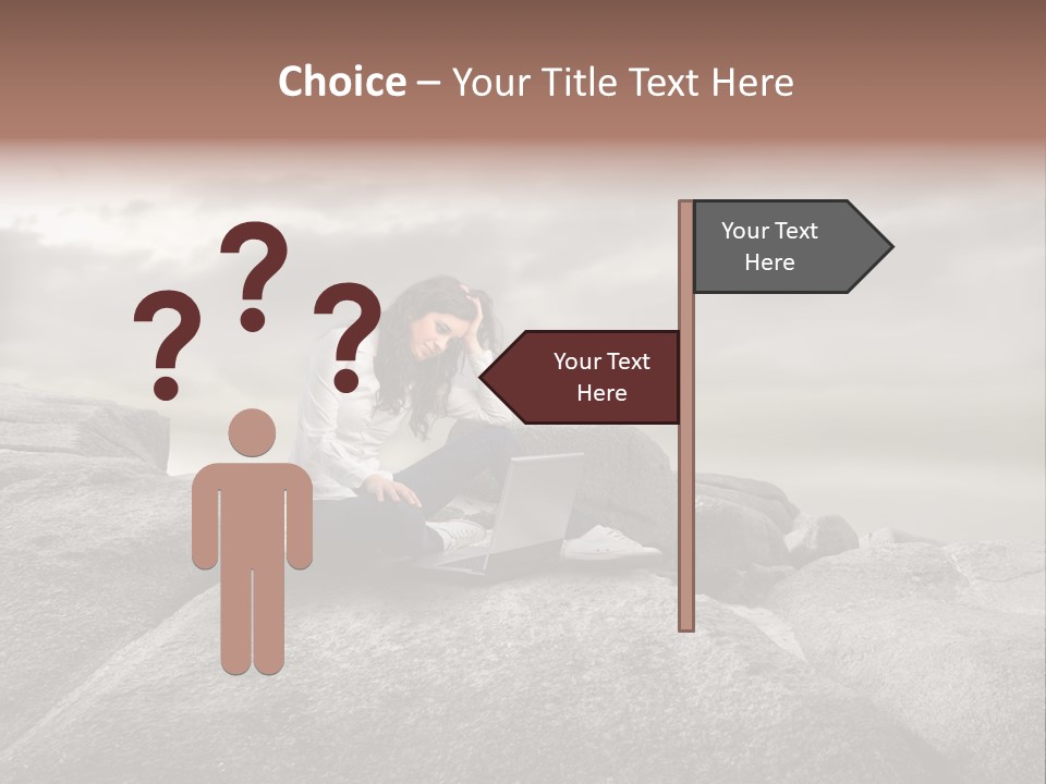 Young Notebook Woman PowerPoint Template