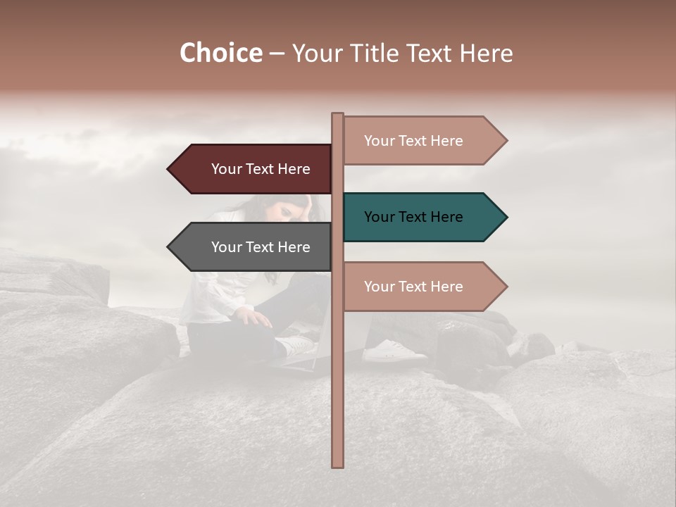 Young Notebook Woman PowerPoint Template