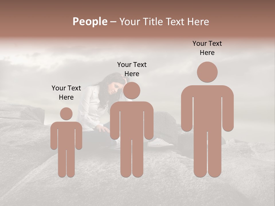 Young Notebook Woman PowerPoint Template