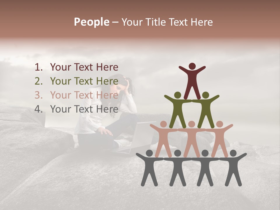 Young Notebook Woman PowerPoint Template