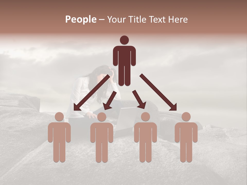 Young Notebook Woman PowerPoint Template