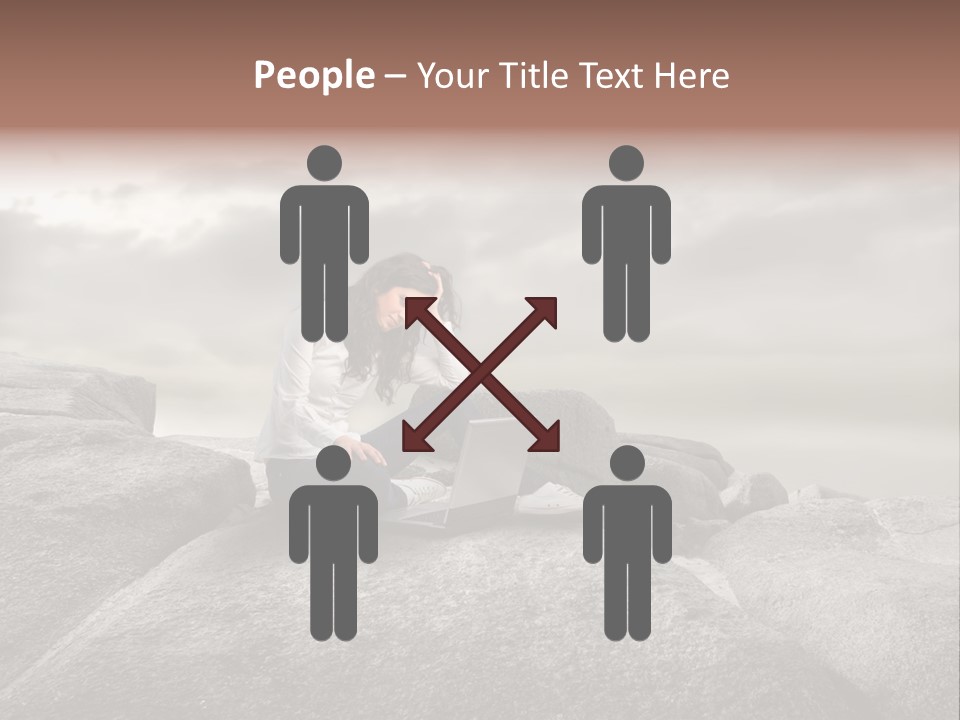 Young Notebook Woman PowerPoint Template