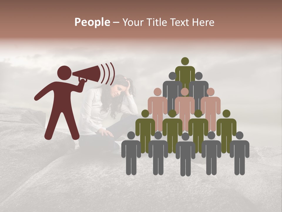 Young Notebook Woman PowerPoint Template