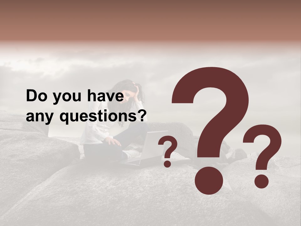 Young Notebook Woman PowerPoint Template