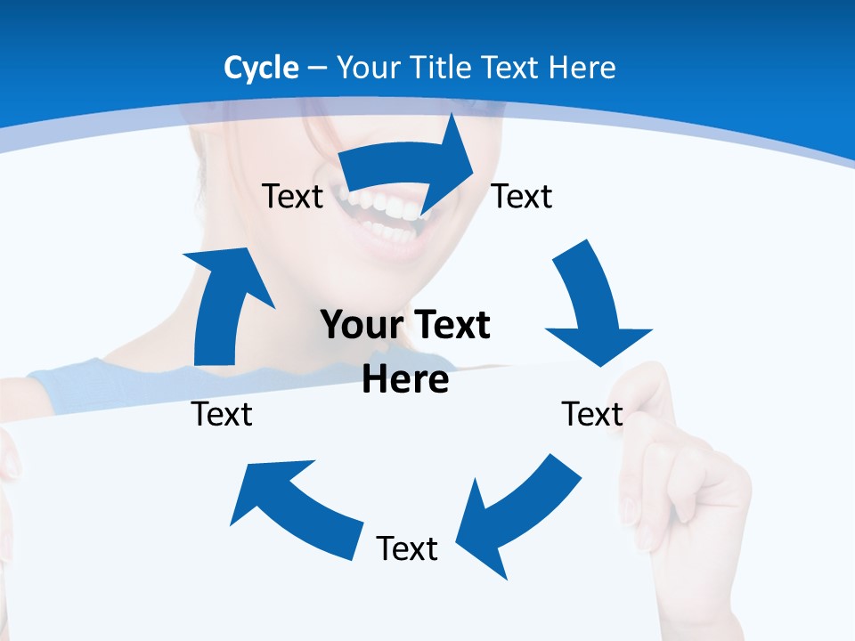 Girl Blank Presenting PowerPoint Template