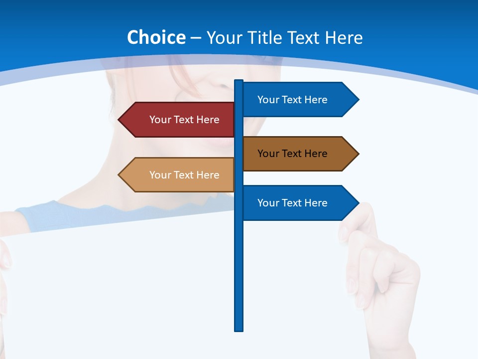 Girl Blank Presenting PowerPoint Template