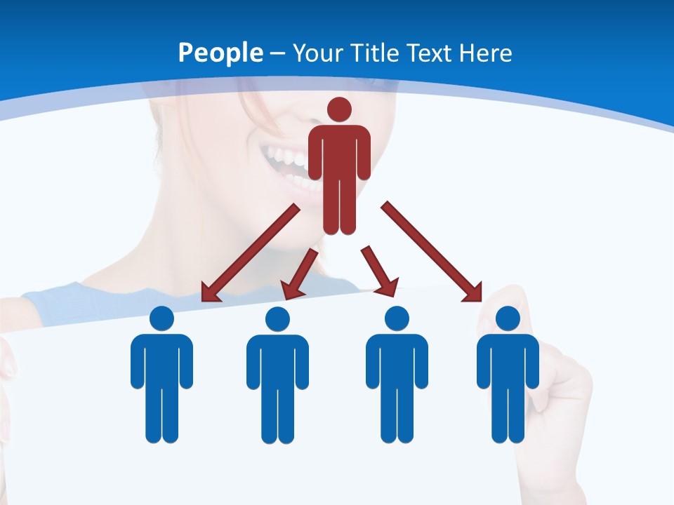 Girl Blank Presenting PowerPoint Template