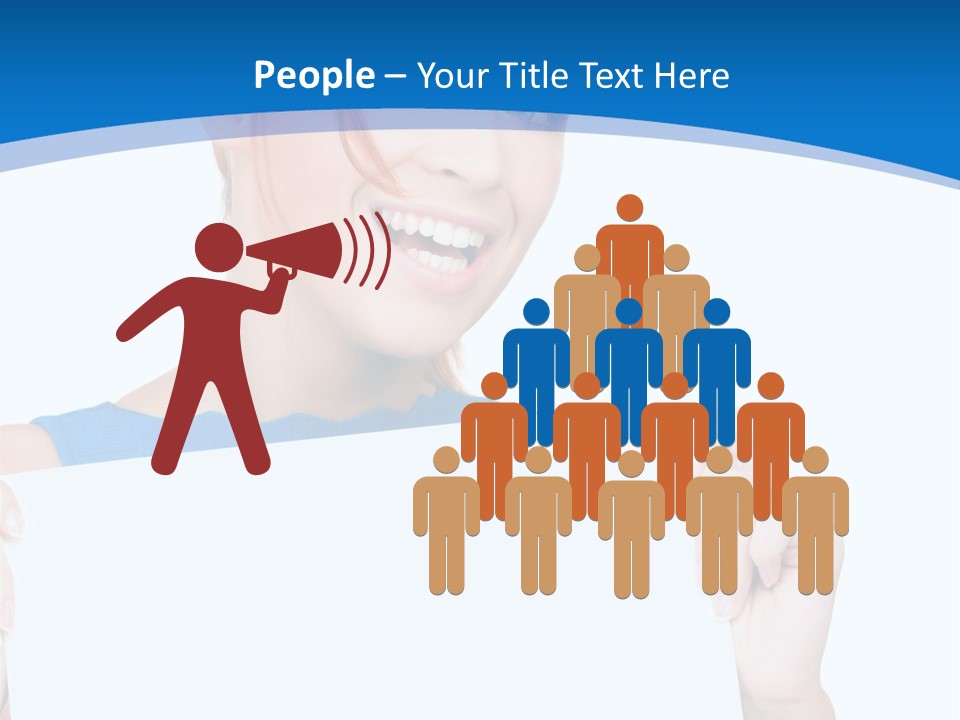 Girl Blank Presenting PowerPoint Template