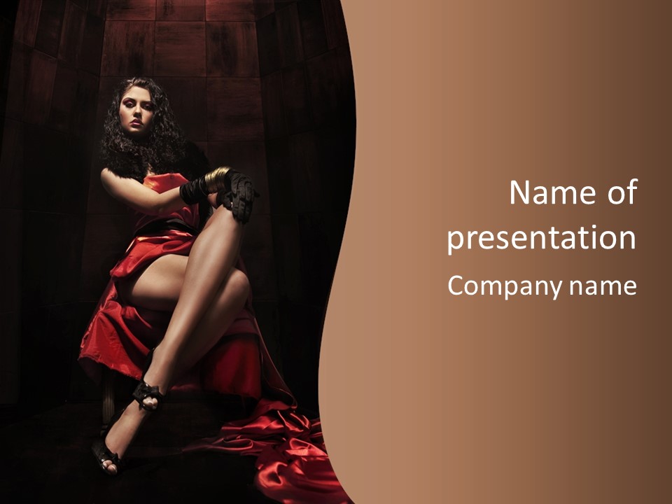 Sexy Posing Fashion PowerPoint Template