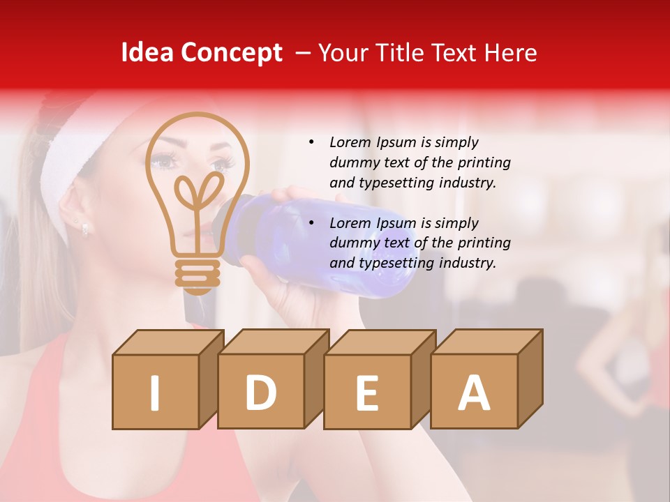 Caucasian Young Bodybuilding PowerPoint Template