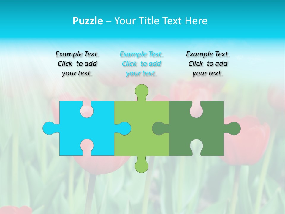 A Field Of Red Tulips With A Blue Sky In The Background PowerPoint Template